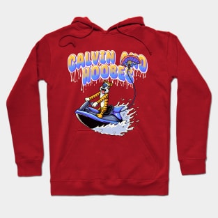 funny calvin and hobbes boarded the airboat Hoodie